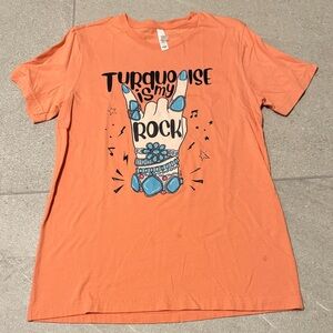 Women’s Graphic T-Shirt with Turquoise Print